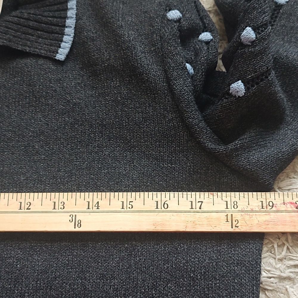 St. John Knit COLLECTION  Gray Blue Santana Popcorn Stitch JACKET SZ 4 - Picture 6 of 15